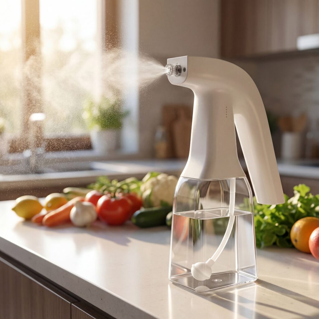 Sprayer in een lichte keuken