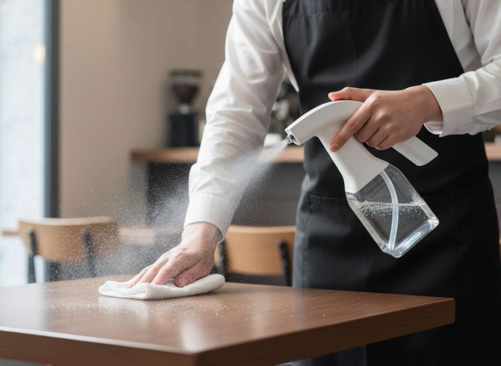 Sprayer op een keukenblad